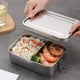thumbnail image 4 of Lonchera Bento de Acero Inoxidable, Lonchera Metálica, Contenedores para Almacenar Alimentos con Cierres, Loncheras para el Trabajo y la Escuela, 4 of 5
