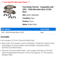 thumbnail image 2 of Front Brake Pad Set - Compatible with 2001 - 2006 Mercedes-Benz CL500 Base 2002 2003 2004 2005, 2 of 2