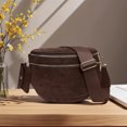 thumbnail image 5 of HUISZJ Faux Suede Chest Bag, Coffee Crossbody Sling Bag with Removable Wallet, Trendy Fanny Pack for Women Work Travel, 5 of 5