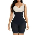 thumbnail image 5 of Women's Seamless Fajas Tummy Control Lightweight High Elasticity Butt Lifter Thigh Slimmer Plus Size Bodysuit Black 3XL, 5 of 8