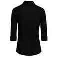 thumbnail image 3 of J. METHOD Women's Button Down Shirt 3/4 Sleeve Roll Up Stretch Collar Office Work Formal Casual Basic Blouse Top, 3 of 5