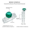 thumbnail image 6 of Rosec Jewels Lab Grown Emerald Wedding Ring Set - Emerald Engagement Ring with Band - AAAA Quality - With Jewelry Box, 14K White Gold, US 8.00, 6 of 7