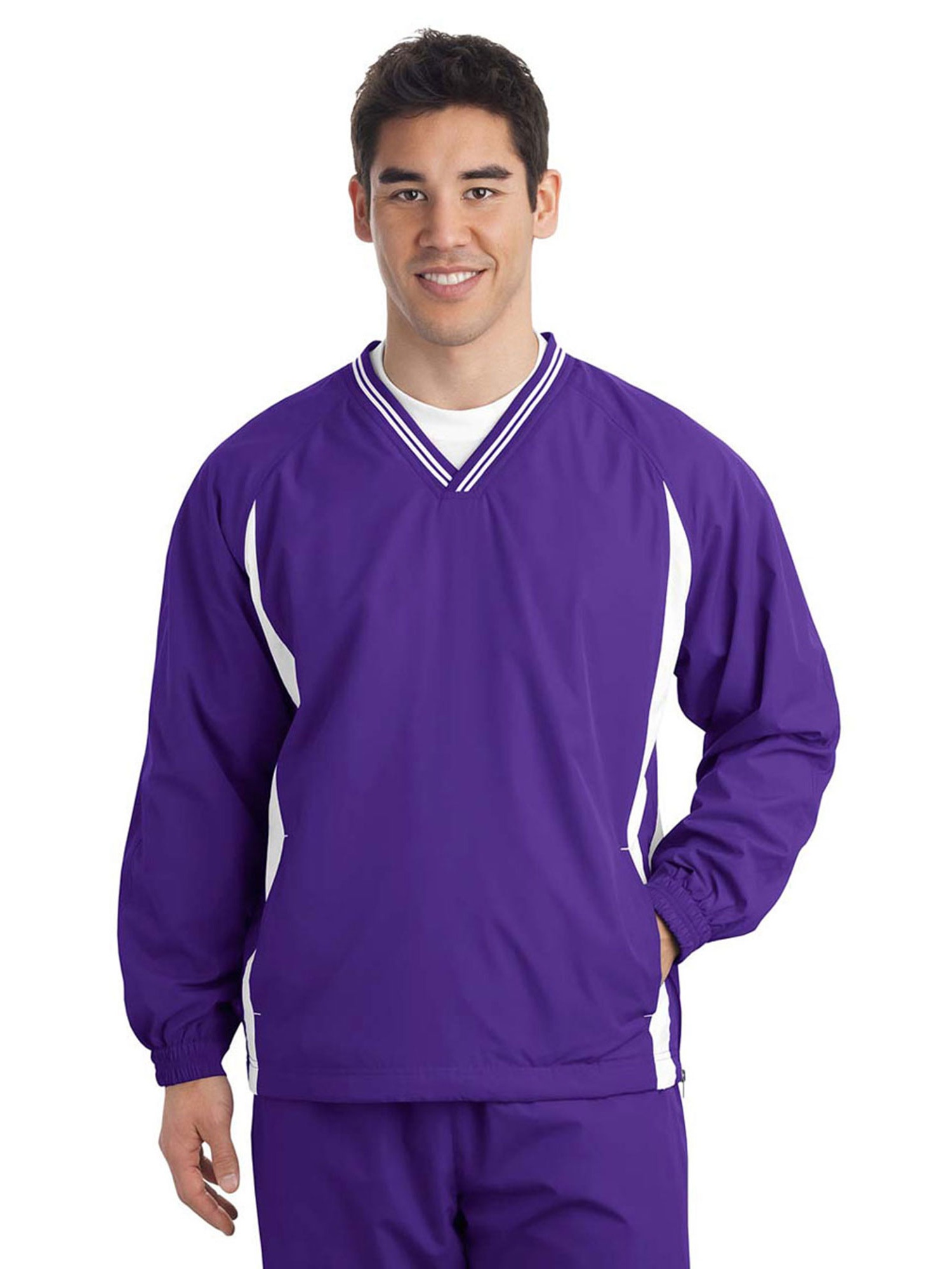 Download Sport-Tek - Sport-Tek Mens Tipped V-Neck Raglan Wind Shirt ...