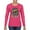 Fuschia, variant on Funny Neon Sloth | Dean Russo Art Animal Lover Womens Long Sleeve T-Shirt, Black, XL