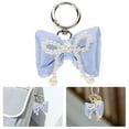 thumbnail image 2 of 2Pcs Artificial Bow Keychain Chic Bag Charm Functional Accessory Bow Pendant With Imitation Keychain Women Backpack Hanging Key Chain Pendant, 2 of 6