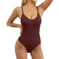 thumbnail image 2 of KOKOPARK Justaucorps pour Femmes Tenue Pyjamas pour Femmes Y2K Combinaisons pour Femmes Bretelles Spaghetti Pyjamas d'Automne Café, 2 of 7