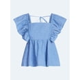thumbnail image 5 of Free Assembly Women's Square Neck Cotton Top with Flutter Sleeves, Sizes XS-XXL, 5 of 5