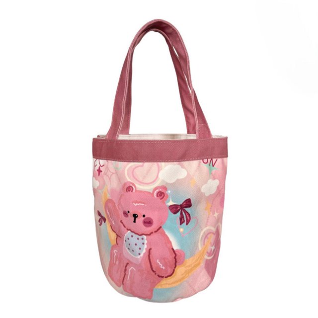 Sac Fourre-Tout Boucle de Fermeture de Bande Dessinée Impression de Haute Capacité Couture Délicate Poignée Portable Quotidien Sac à Lunch Utilisation Extérieure