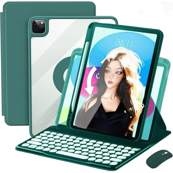 Vertical iPad 10th Generation Case with Keyboard and Mouse Combo, 2022 iPad 10 Keyboard Case with Mouse and Pencil