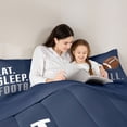 thumbnail image 5 of Rugby Comforter American Football Sports Bedding Set Women Men Blue Eat Sleep Football Comforter Set Ball Games Room Decor Twin Size Quilt Set 2Pcs, 5 of 7