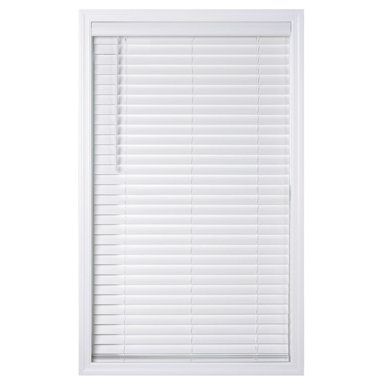 (2 pack) Better Homes & Gardens 2" Cordless Faux Wood Horizontal Blinds, White, 29" W x 48" L