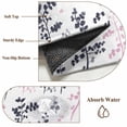 thumbnail image 6 of Area Rug for Living Room, Grey Pink Botanical Non-Slip Indoor Large Carpet for Bedroom/Dining Room, Watercolor Spring Floral Summer Leaf Washable Low-Profile Floor Mat Runner Rugs - 2.7 x 5 Ft, 6 of 8