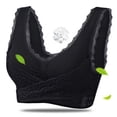 thumbnail image 1 of Sujetador deportivo sin aros con encaje y hebilla cruzada en la parte delantera, push-up, para yoga, correr, fitness, ropa interior deportiva para mujer, 1 of 6