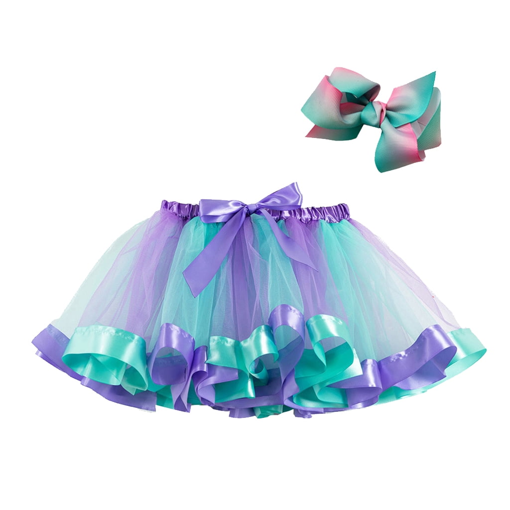 Rainbow Girls Child Multi Colored Princess Ballet Tutu Skirt-M/L