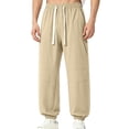 thumbnail image 2 of Muscularfit Gym Pants with Pockets Mens Casual Pants Joggers Sports Pants Drawstring Cargo Pants for Men Yellow Low Rise Taper Baggy Size M, 2 of 9