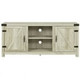 thumbnail image 2 of Pemberly Row 58" Farmhouse Barn Door TV Stand Console in Rustic White Oak, 2 of 4