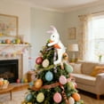 thumbnail image 4 of Easter Decorations, Easter Bunny Tree Topper Decorations, Spring Plush Rabbit Hugged Carrot for Tree Basket Stuffers Holiday Home Party Supplies Decor White(14 inch), 4 of 5