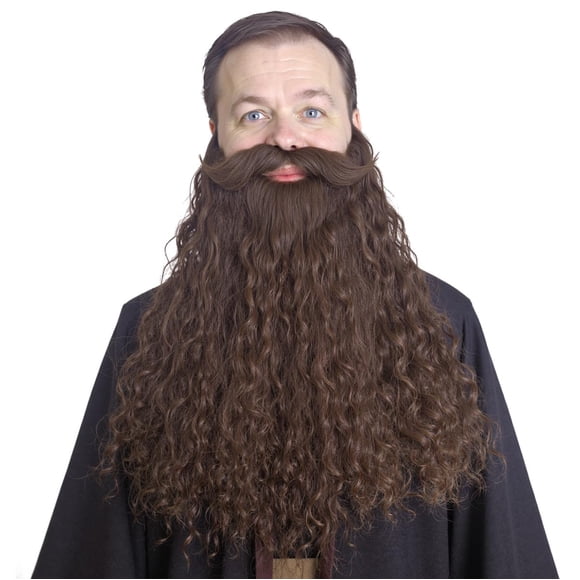 Disfraz de barba falsa de 45 cm de largo para cosplay de mago de Halloween