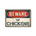 thumbnail image 1 of Pintura de hierro para decoración de pared Beware of Chickens, impermeable, 20 x 30 cm, 1 of 1