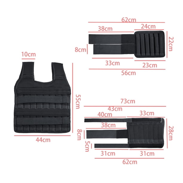 Gilet De Musculation Lesté 35kg – Entraînement Force, Tissu Mesh Noir