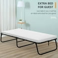 thumbnail image 4 of Folding Bed Guest Beds Cot Size, Roll Away Bed for Adult 250 lbs Weight Capacity, Foldaway Guest Bed with 3.9 inch Comfort Foam Mattress for Bedroom Office, White, 4 of 8