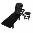 thumbnail image 2 of 2 Piece Laguna Adirondack Poly Reclining Chaise Lounge With Wheels, Black, 2 of 2