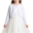 thumbnail image 2 of Teyfeniy Toddler Girls Sweater Cardigans Kids Knitted Cotton Soft Cute Outwear Button Casual Long Sleeve Crew Neck Jackets, for 2 to 14 Years, 2 of 9