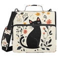 thumbnail image 2 of Circular Folder Package 13.6*3.5*12.4 Inches ,Binder Bag，Binder Organizer，Zipper Binder，3 Ring Binder ,Suitable for Work Cute Cartoon Black Cat, 2 of 8