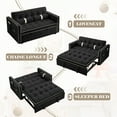 thumbnail image 7 of Dinosisco Small Place Pull Out Folding Loveseat Sleeper Couch, 2 Seater Convertible Futon Sofa Bed, Adjustable Backrest, Velvet Couch, Black, 7 of 7
