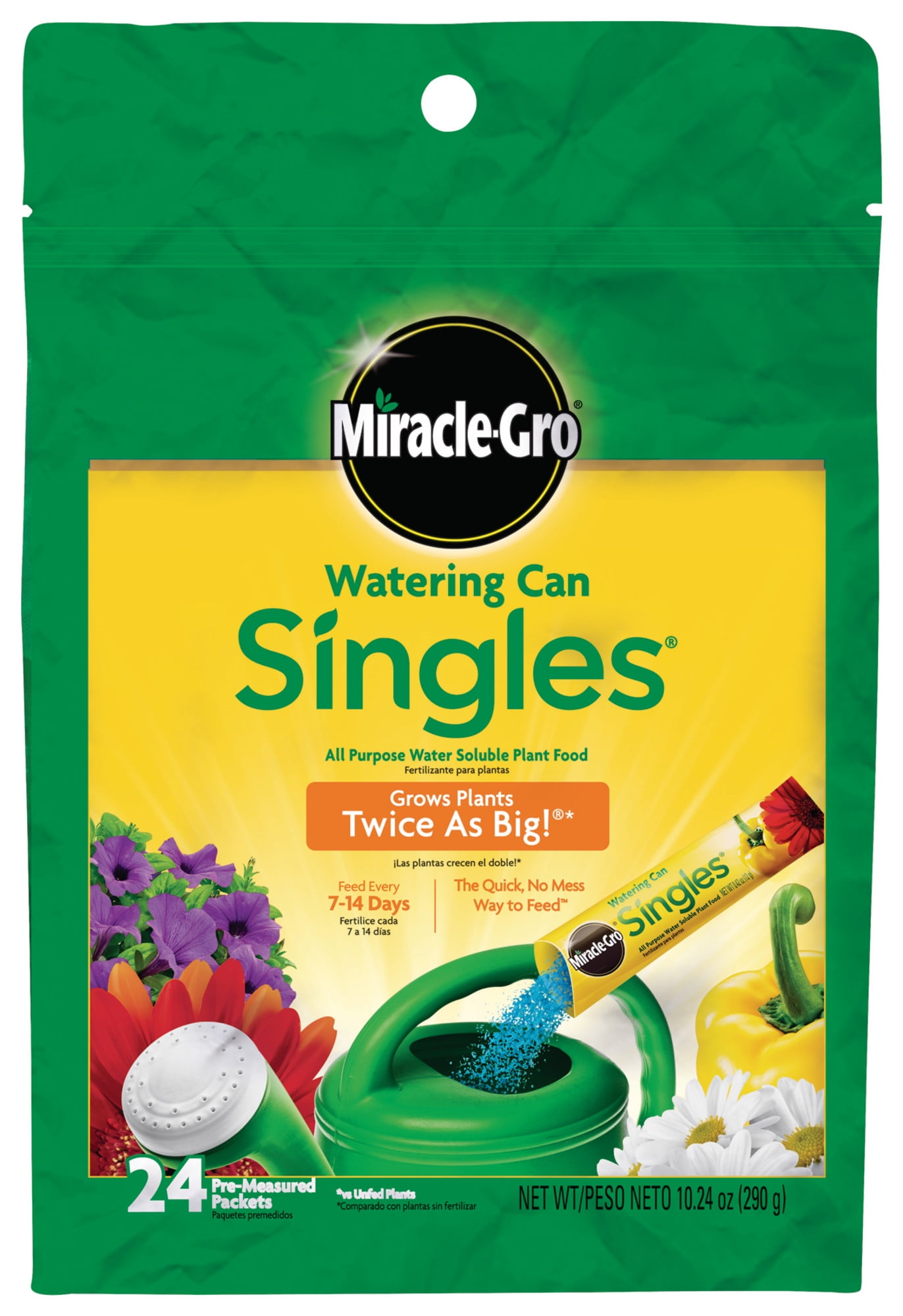 Miracle-Gro Watering Can Singles All Purpose Water Soluble Plant Food, 24 Singles