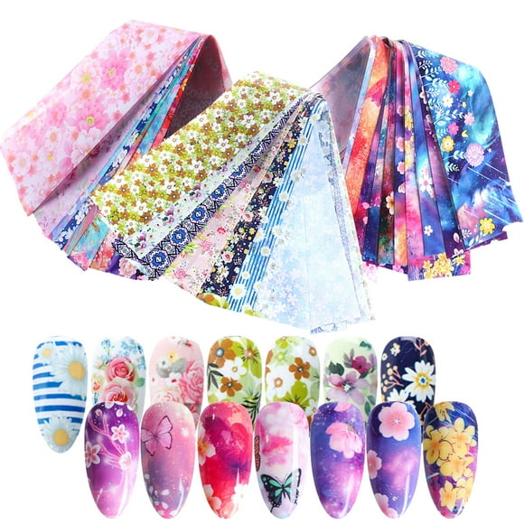 30 Sheets Nail Sticker Creative Fancy Starry Floral Nail Art Decal Nail Art Decoration