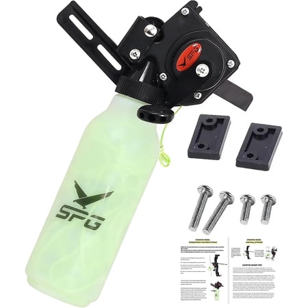 Bottle Style Bowfishing Reel for Recurve & Compound Bow Zero-Drag One-Handed Operation Fishing Reel Kits with 40M 100 Lbs Dacron Line Complete Set with Mounting Screws