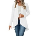 thumbnail image 1 of tarylea Hauts pour Femmes Tendance Col Rabattu Ourlet Irrégulier Cardigan Manches Longues Tunique Uni Décontractée Ample Hauts d'Automne, 1 of 8