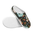 thumbnail image 3 of Daiia Rabbit Is Eating Carrots Print Women’s Fuzzy Slippers Memory Foam Lightweight House Shoes Cozy Loafer Flannel House Shoes-35/36, 3 of 7