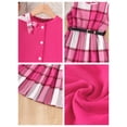 thumbnail image 4 of PureChapter Girls' Clothing Sets Long Sleeve Ribbed Cardigan & Plaid Sleeveless Pleated Dress 2-Piece Fall Outfit with Belt & Bow 7-8 Years, 4 of 7