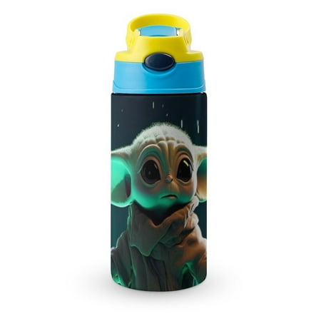 

Yoda Baby Kid s Insulated Water Bottle With Straw Vacuum Stainless Steel Cup Leak-Proof Toddler Thermoses Children Water Cup