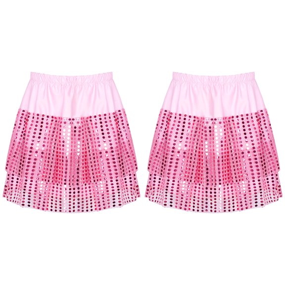 inhzoy Kids Girls Jazz Latin Tango Shiny Sequins Tutu Dress