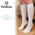 thumbnail image 3 of PureTwine Knee High Socks for Women | Comfort Seam Soft Bamboo Rayon | Long Dress Socks for Women Athletic Socks 4 Pairs, 3 of 7