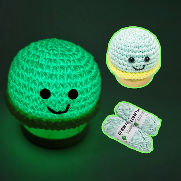 Glow in The Dark Yarn Luminous Crochet Yarn for Crocheting DIY Knitting  Glow Fingering Weight Yarn for Arts Crafts Party Supplies 