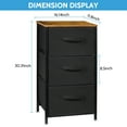 thumbnail image 2 of Nightstand with 3 Drawers, Bedroom, Antique Wood Look Top and Fabric Box Nightstand, Bedroom, Living Room, Office, Black, 2 of 3