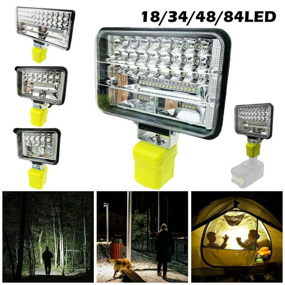 18 Led 54W 3Inch Wireless LED Work Light Job Site Flashlight with 130° Pivoting Head Portable Rechargeable Torch Car Light Compatible with Ryobi 18V Lithium Ion Battery