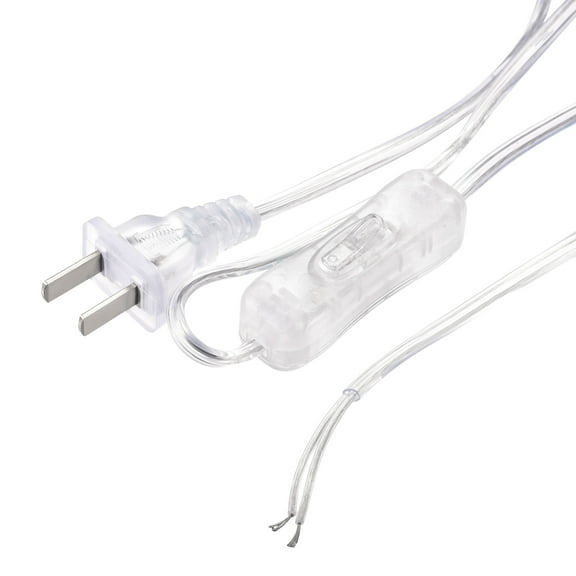 Uxcell Lamp Cord with Switch Power Wire 1.8M Clear Replacement Lamp Repair Part 2Pcs