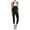 Black, variant on Women's Skinny Solid Overalls RJHO378 - Khaki - Large