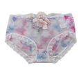 thumbnail image 3 of opvise Women Panties Rose Embroidery Flower Print Mid Waist Stretch See-through Lace Sexy Briefs White L, 3 of 8
