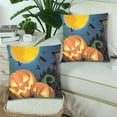 thumbnail image 2 of ABPHQTO Funda de almohada de calabaza 45x45 cm, funda de almohada con cremallera de Halloween, juego de 2, 2 of 3