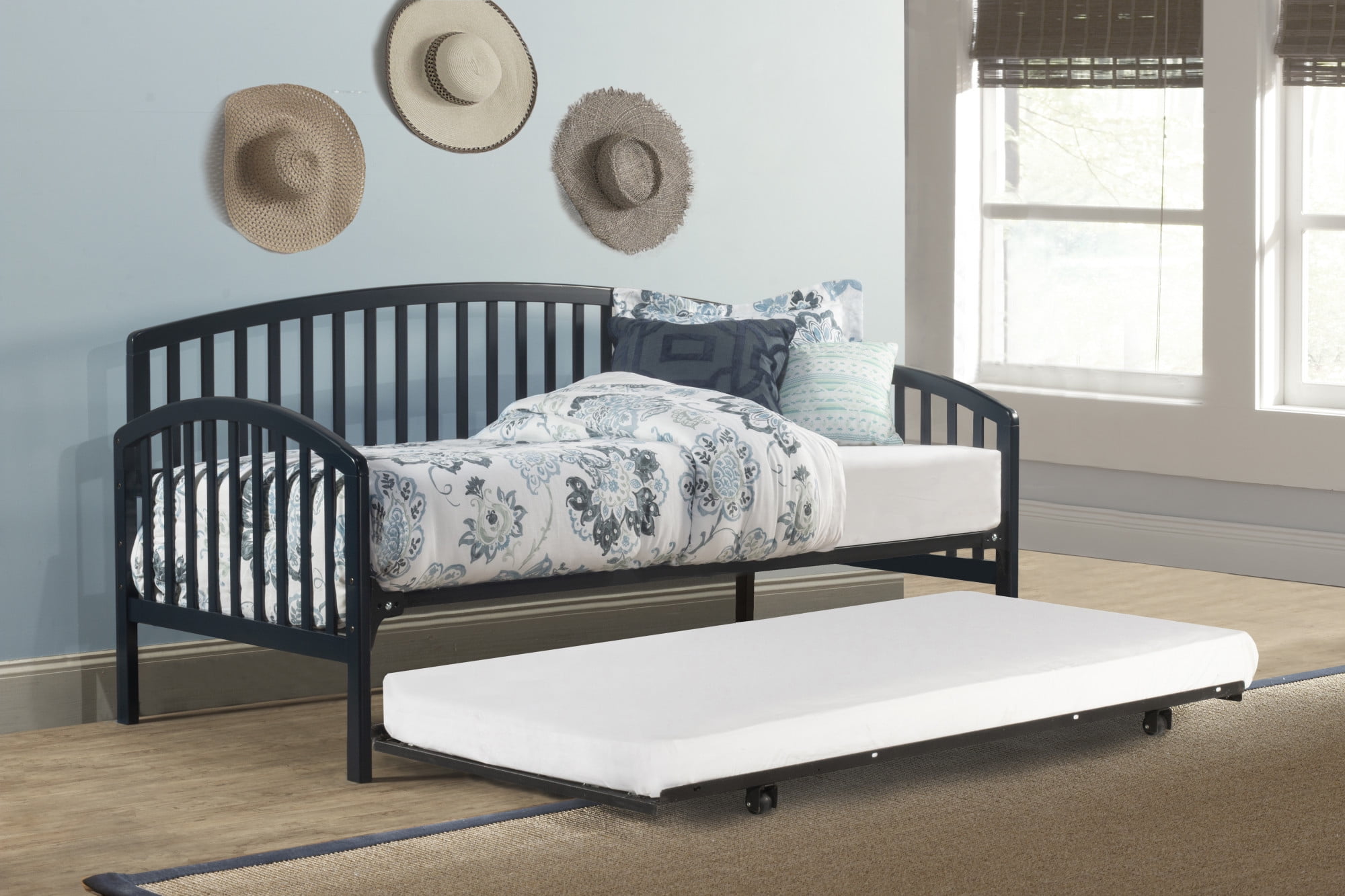 Hillsdale Furniture Carolina Wood Twin Daybed with Trundle, Navy