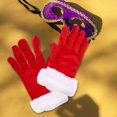 thumbnail image 4 of 1 par de guantes rojos navideños Guantes de Papá Noel Guantes cortos Guantes decorativos, 4 of 5