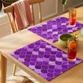 thumbnail image 4 of Purple Fish Scale Placemats Set of 6 Modern Geometric Ombre Abstract Moroccan Place Mats Indoor Wipeable Table Mats Washable Dining Table Placemats for Kitchen Holiday Party Home Decor 13x19 Inch, 4 of 9