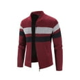 thumbnail image 4 of Fesfesfes Mens Sweater Winter Turtleneck Zipper Jacket Long Sleeve Stripe Knitted Sweater Top Outwear Coat Clearance Under $10, 4 of 4