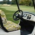 thumbnail image 5 of POLERO Yellow Daisy Floral Print Golf Cart Seat Protector Easy to Install Ezgo Txt Front and Back Seat Cushion Cover for Golf Cart Decorations All Seasons, 5 of 8